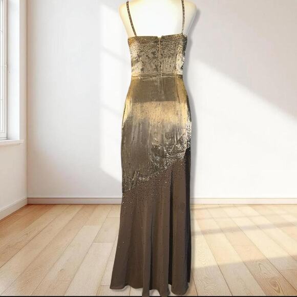 Vintage 90’s Beaded Mesh Cache Gown - Picture 2 of 8